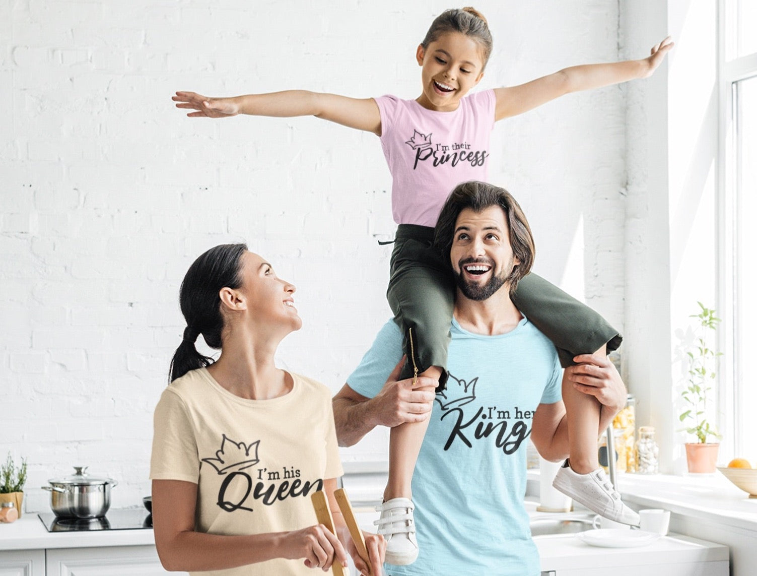 Passende Familien outfits, Familien Shirt, king queen prince Princess Passende T-Shirts, Familien Outfits, Familienoutfit personalisiert