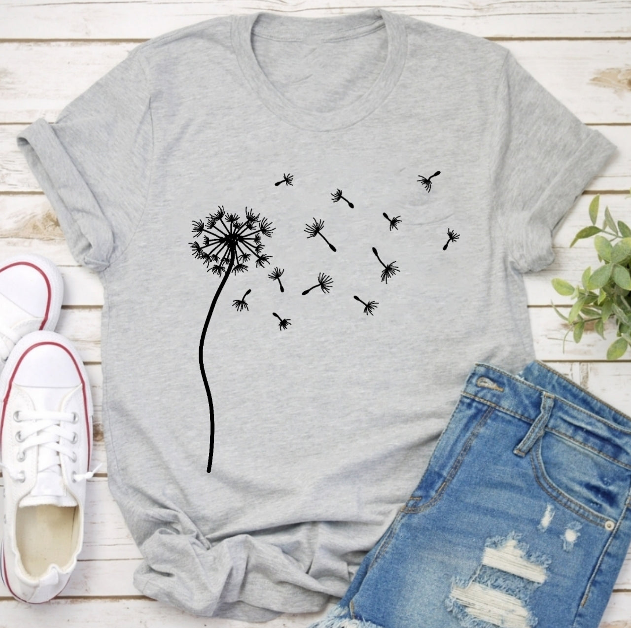 Löwenzahn Shirt Damen, Wildblumen Shirt, Pusteblume T-Shirt, Löwenzahn Pflanzen Freund Natur, Geschenk für sie, Geschenk der Mutter