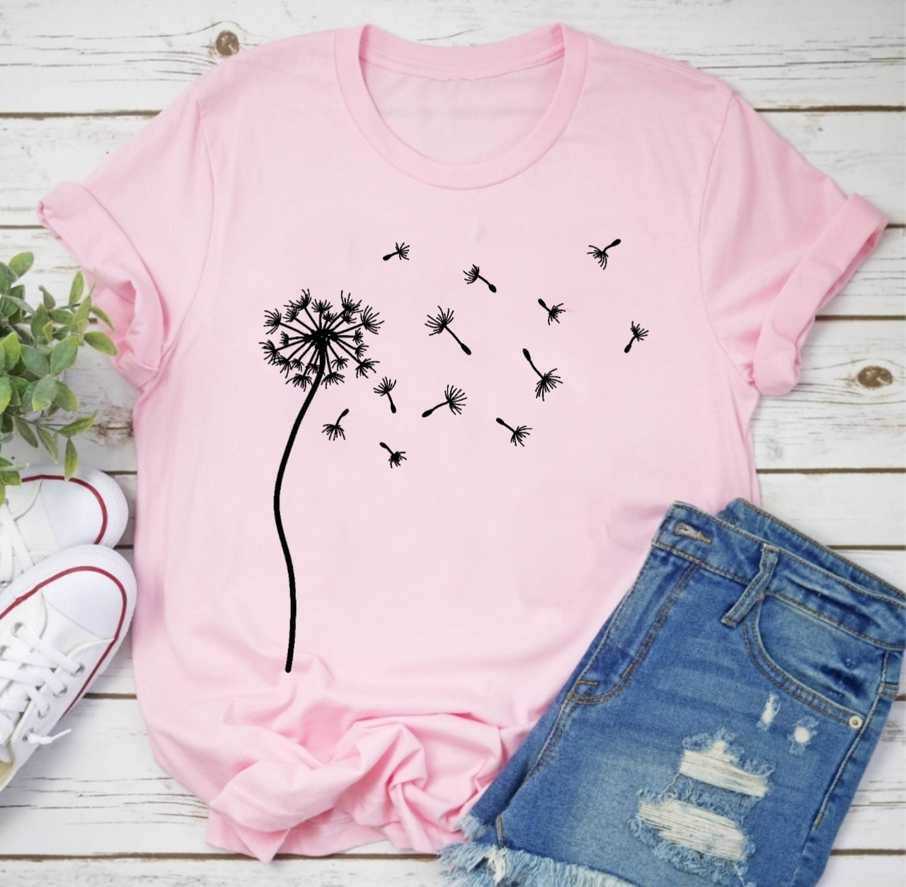 Löwenzahn Shirt Damen, Wildblumen Shirt, Pusteblume T-Shirt, Löwenzahn Pflanzen Freund Natur, Geschenk für sie, Geschenk der Mutter