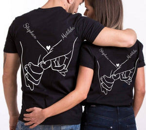 Hände halten Shirt Benutzerdefiniertes Jahrestagsgeschenk T-Shirt Partner shirts Geschenk.