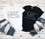 Lade das Bild in den Galerie-Viewer, Mr und Mrs shirt , Hochzeitshemden, Mr und Mrs Hochzeitstag T-Shirt personalisierte, Hochzeitsreise Geschenk
