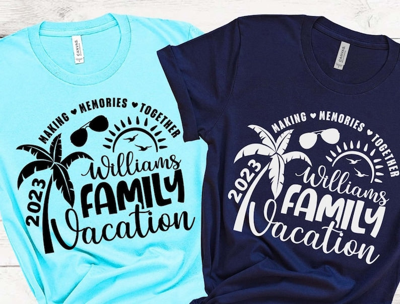 Personalisiert Familienurlaub 2023 Erinnerungen zusammen machen Shirt, Reise passende Shirt, Familienurlaub Shirts, Sommerurlaub Shirt,