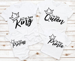 Passende Familien outfits, Familien Shirt, king queen prince Princess Passende T-Shirts, Familien Outfits, Familienoutfit personalisiert