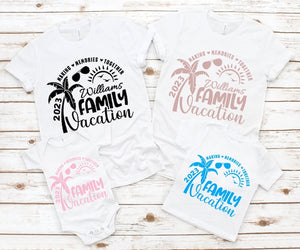 Personalisiert Familienurlaub 2023 Erinnerungen zusammen machen Shirt, Reise passende Shirt, Familienurlaub Shirts, Sommerurlaub Shirt,