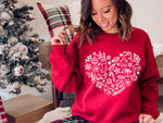 Lade das Bild in den Galerie-Viewer, Weihnachtsherz Sweatshirt, süßes Weihnachten hoodie , Weihnachtsgeschenk, Weihnachten Sweatshirt, Weihnachten Pullover, Florales Shirt
