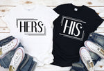 Lade das Bild in den Galerie-Viewer, Hers Shirt His T-Shirt Hochzeitstag personalisiert Hochzeitsreise Geschenk paar
