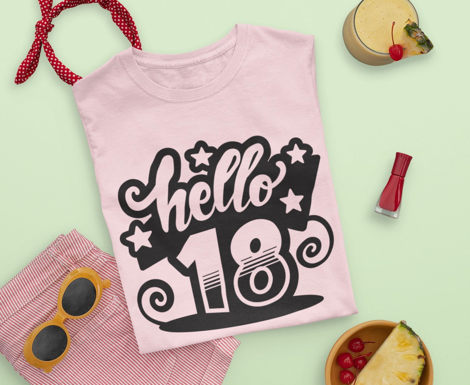 Hello 18 shirt Geburtstagsshirt, Geburtstagstrip-Shirt Geburtstagsgeschenk 18. Geburtstag