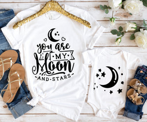 You are my moon and stars Shirts, Mama und Kind Shirt, Familienoutfit Mama Mini Outfit für die Familie, Matching Family Shirts,