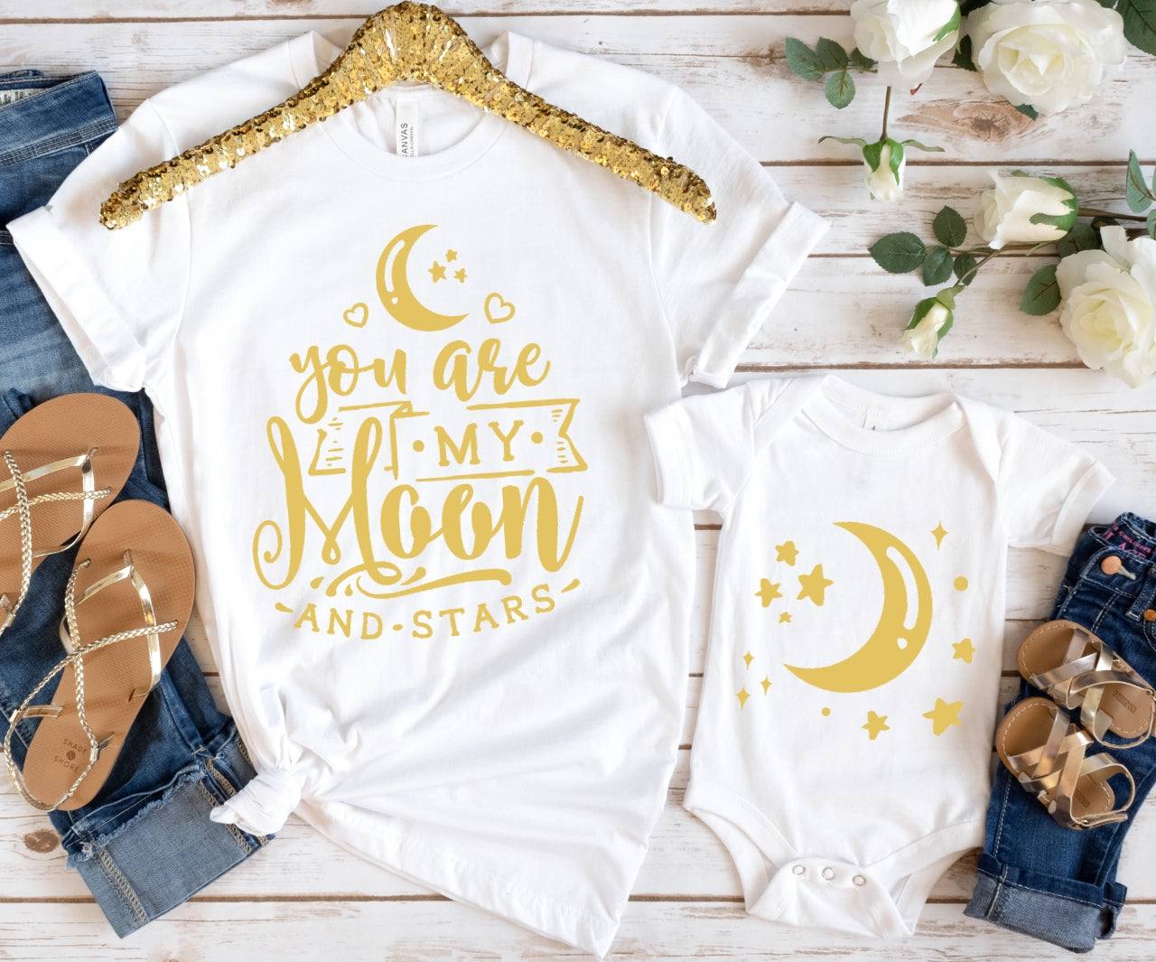 You are my moon and stars Shirts, Mama und Kind Shirt, Familienoutfit Mama Mini Outfit für die Familie, Matching Family Shirts,