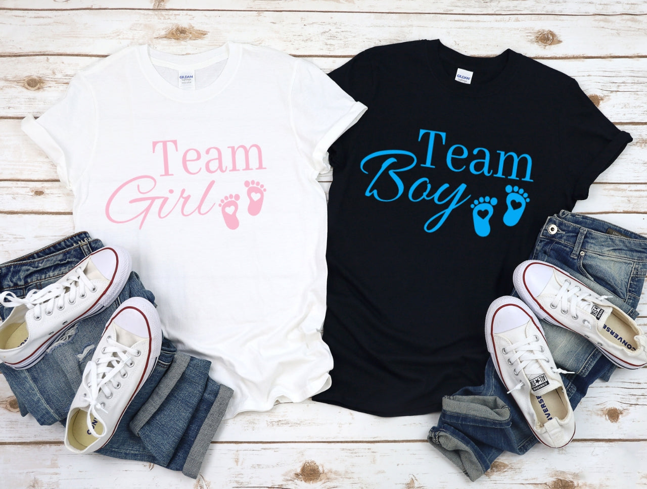 Gender Reveal Shirts, Team Boy Shirt, Team Girl Shirt, Schwangerschaftsankündigung Shirt, Gender Reveal Party Shirt,