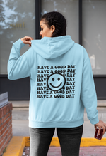 Load image into Gallery viewer, Have A Good Day Hoodie Retro Hoodies Preppy Sweatshirt Ästhetischer Hoodie mit Worten auf Rückseite Trendy Hoodie Smile Face Hoodie
