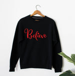 Lade das Bild in den Galerie-Viewer, Glauben Sie an Weihnachten Pullover , Frauen Weihnachten Pullover , glauben Pullover , glauben Sweatshirt , glauben Santa sweater, Weihnachten Sweatshirt, Urlaub Sweatshirt
