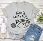 Load image into Gallery viewer, Damen T Shirt Katze Casual Wochenende Katze Tier Farbe T Shirt Kurzarm Bedruckt Rundhalsausschnitt
